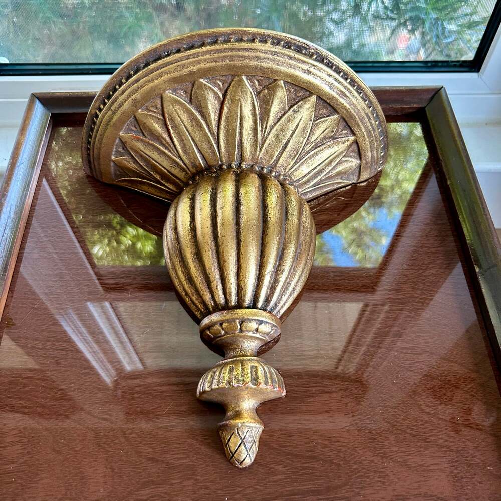 Vintage Gold Decorative Wall Sconce Finial Accent by World Art